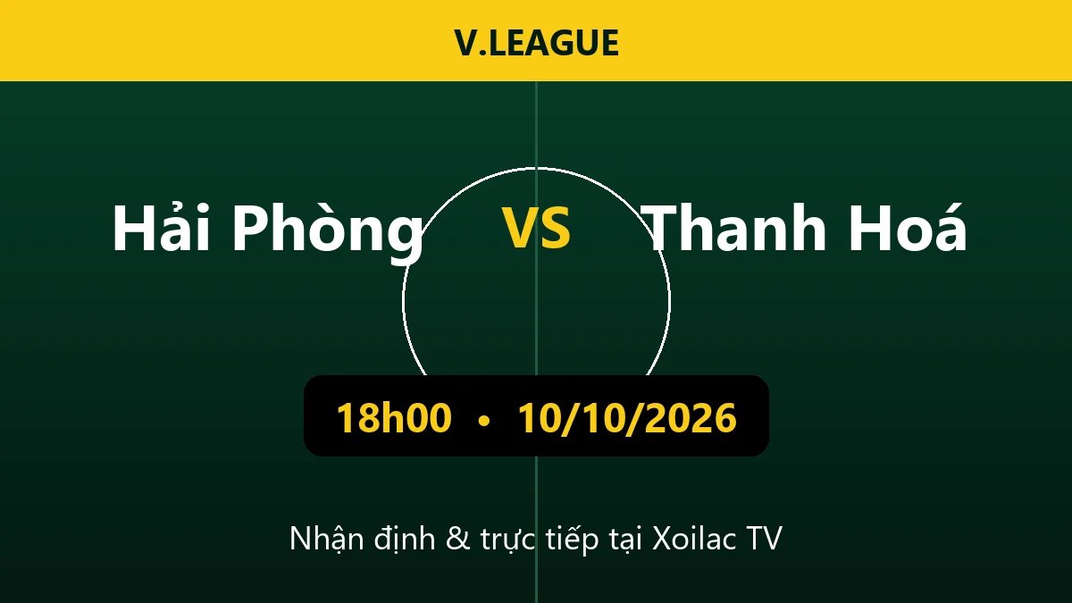 Nhận định Hải Phòng vs Thanh Hoá 18h00 ngày 10/10/2026